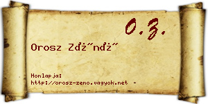 Orosz Zénó névjegykártya